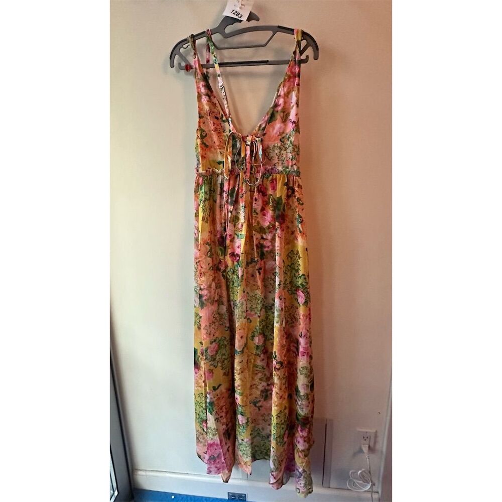 For Love And Lemons Floral Maxi Dress - Pink and Green